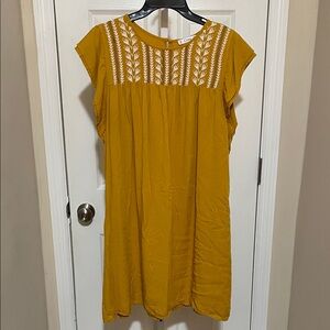 Love Mustard Embroidered Mini Dress